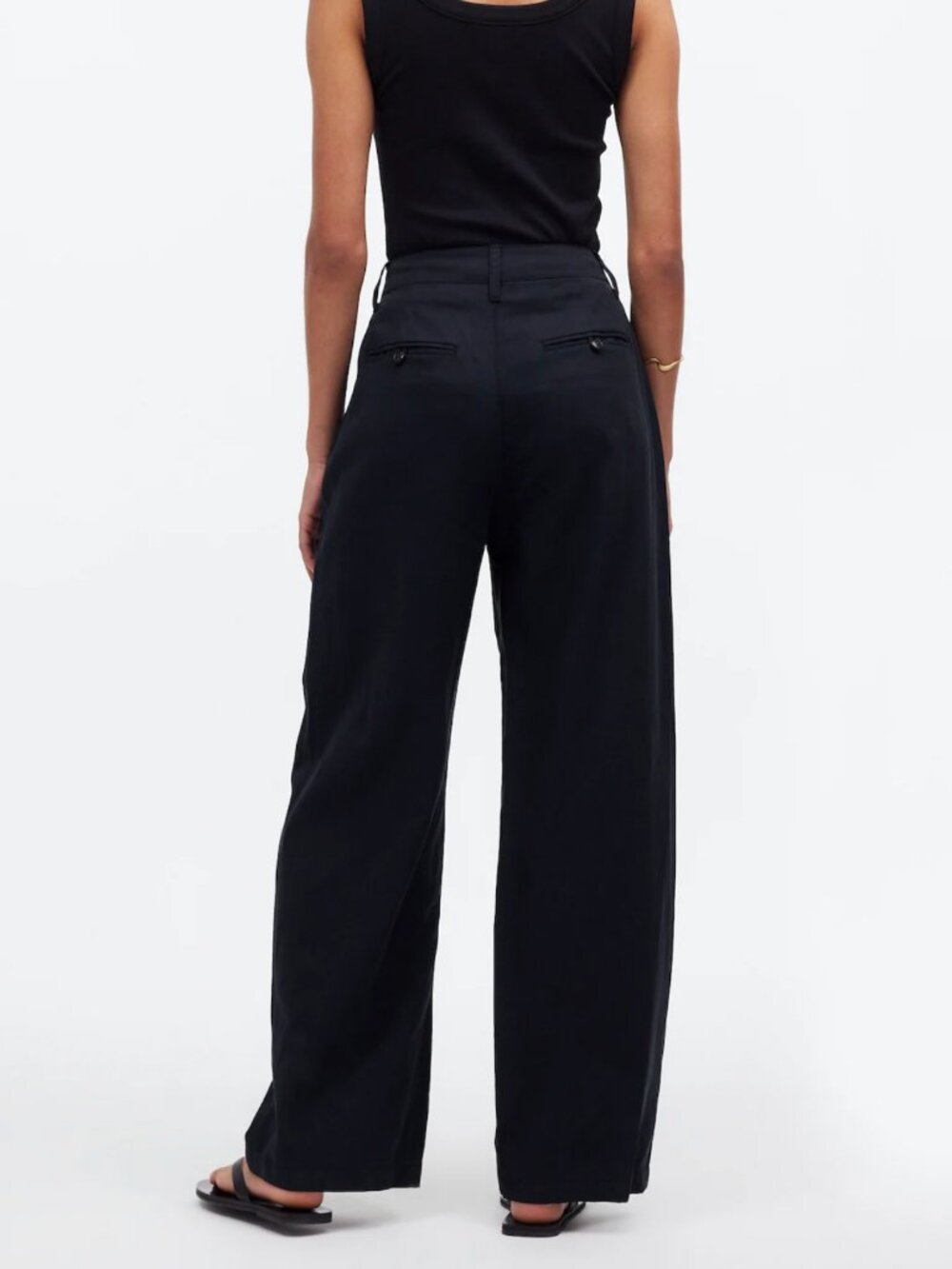 Madewell The Harlow Wide Leg Trouser Pants Drapey Twill High Rise Black Size 12 - Picture 2 of 13